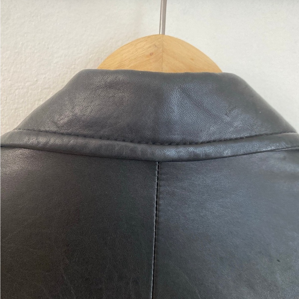 Vintage BP Nordstrom Soft Lamb Leather Black Blazer Jacket - Picture 6 of 11